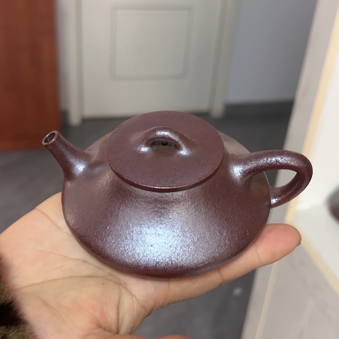 紫砂茶壶黄龙山原矿天青火痕烧130