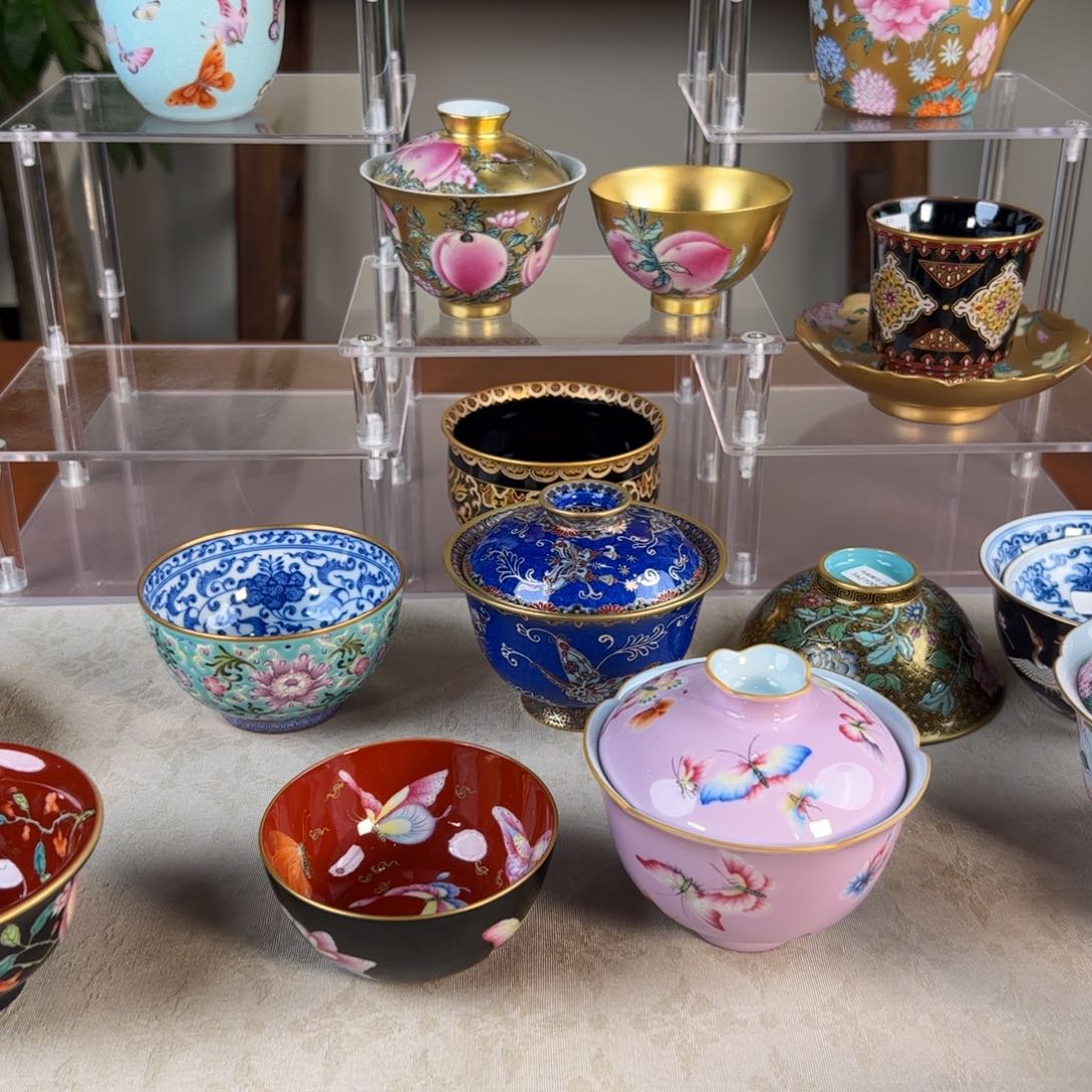 ?**蓝纯手工手绘 高端茶器