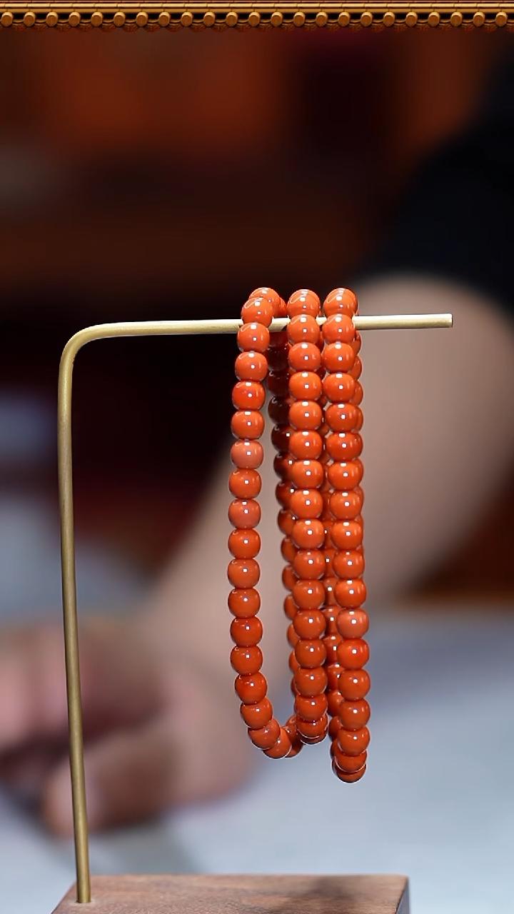 南红瓦西原矿6*7x108颗多圈52.5克 34010756