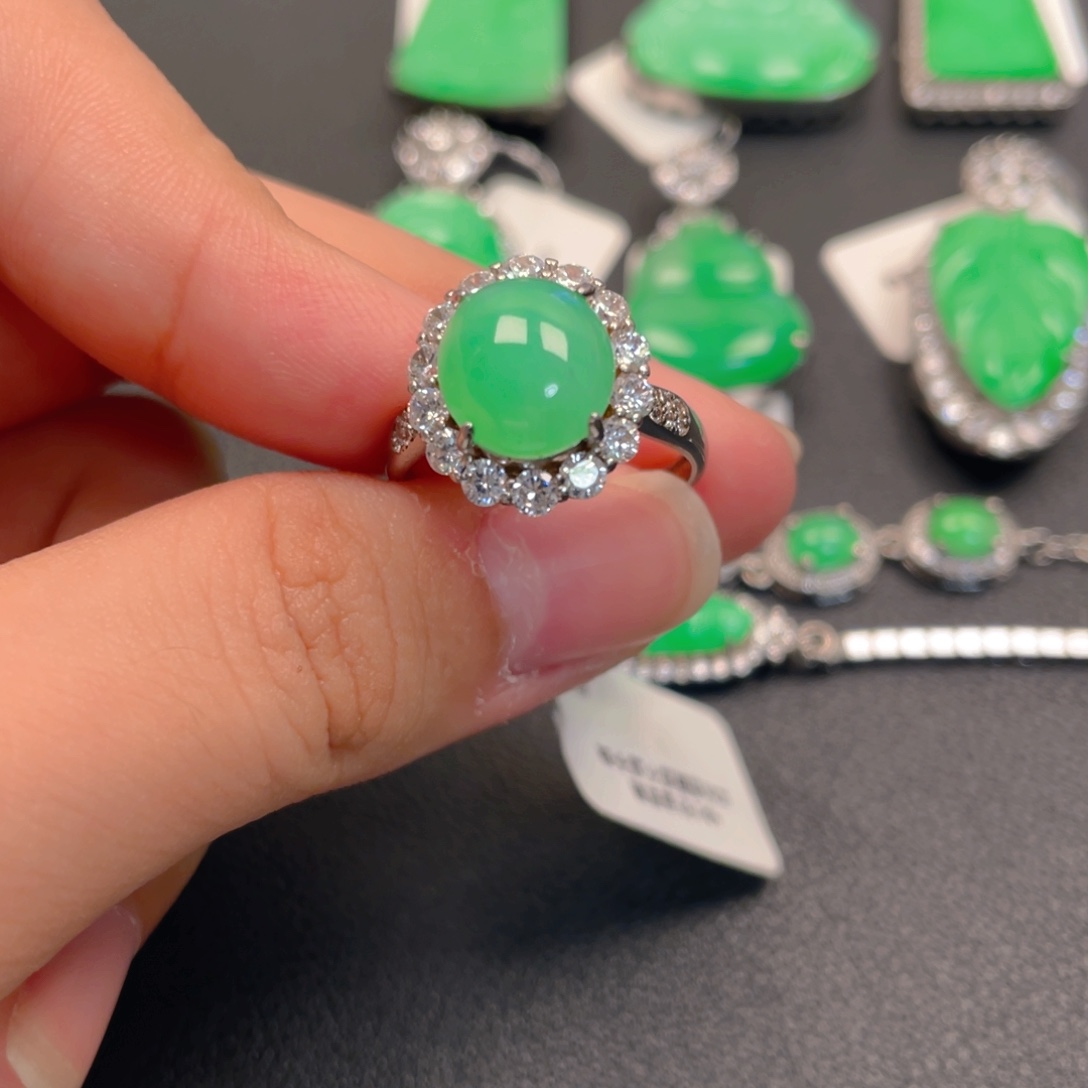 翡翠银S925镶嵌吊坠(不含链)