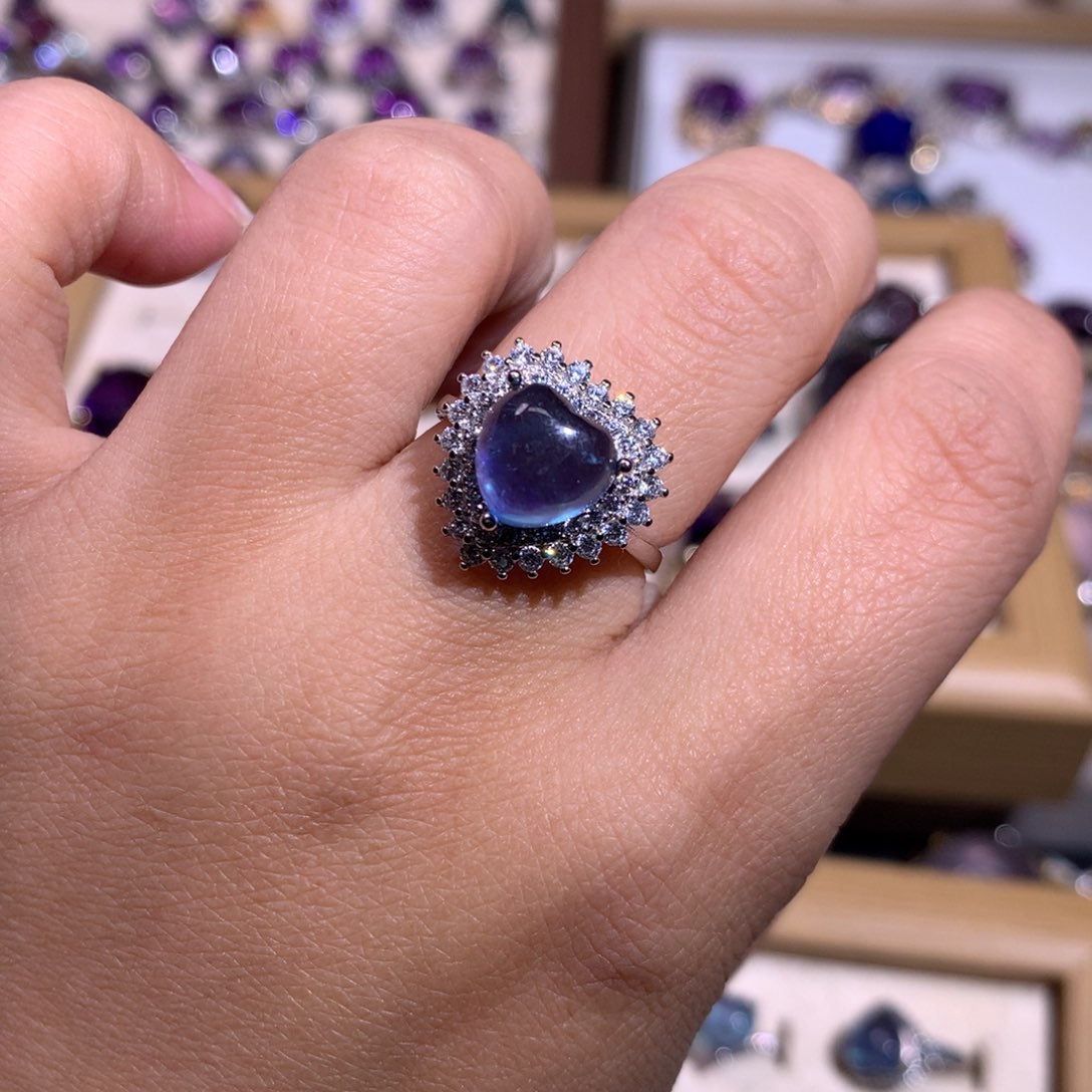 【闪购商品】水晶戒指银S925镶嵌戒指