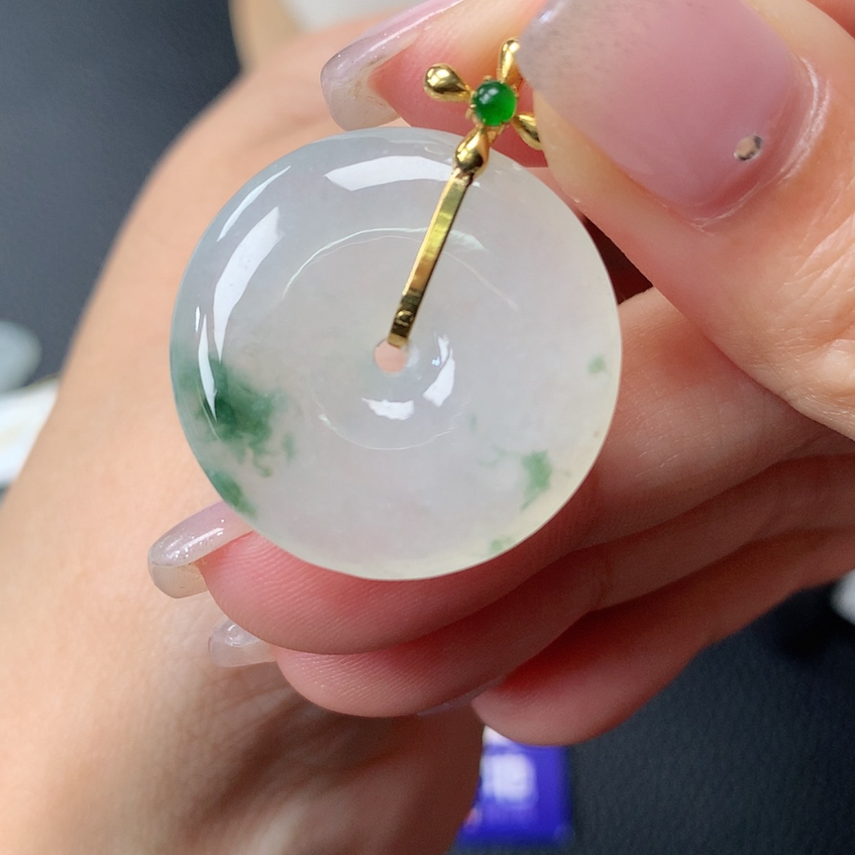 【闪购商品】翡翠18K金镶嵌吊坠(不含链)