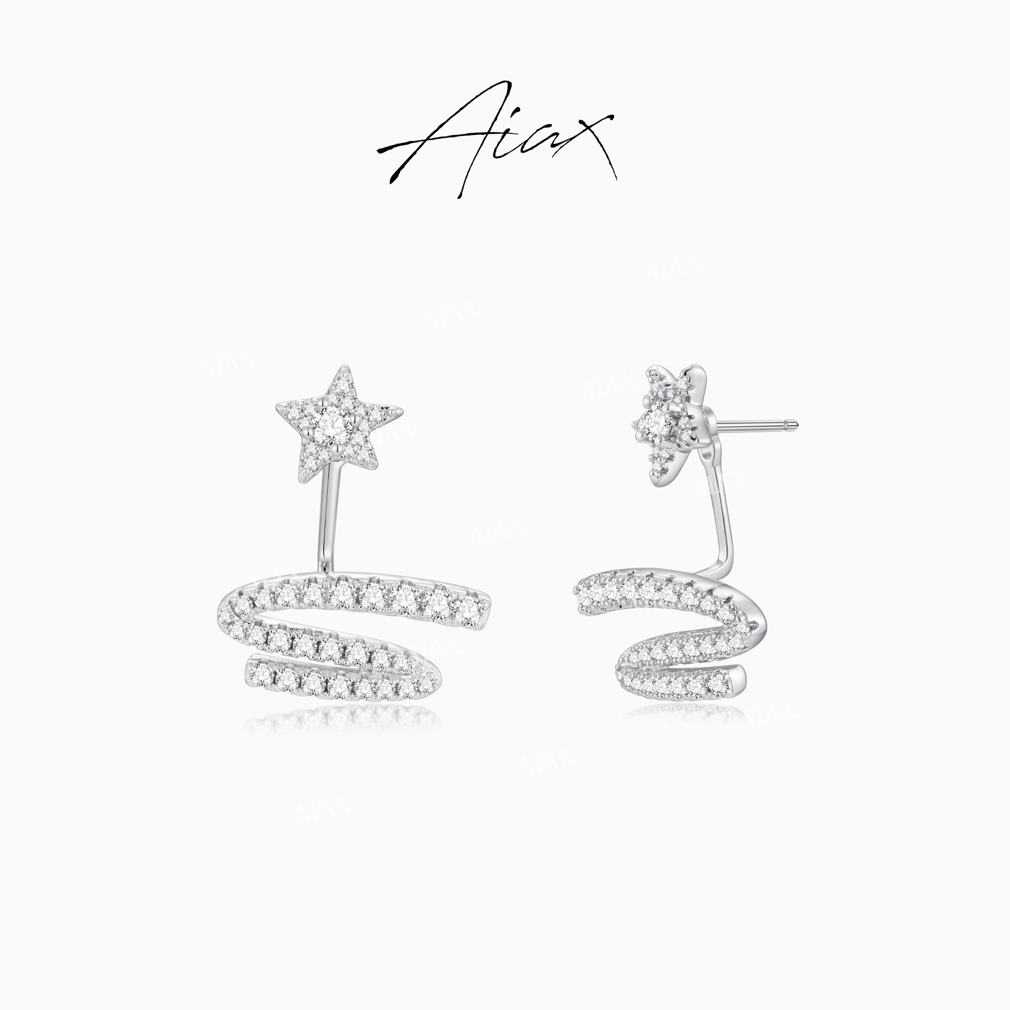 AIAX【星光飘带】双十二INS风小饰品简约轻奢风星形耳环TSL3293