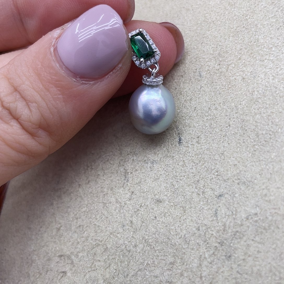 海水珍珠颈饰银S925镶嵌