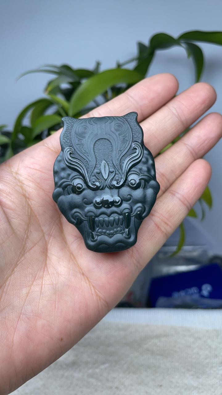 和田玉青玉皮带扣貔貅