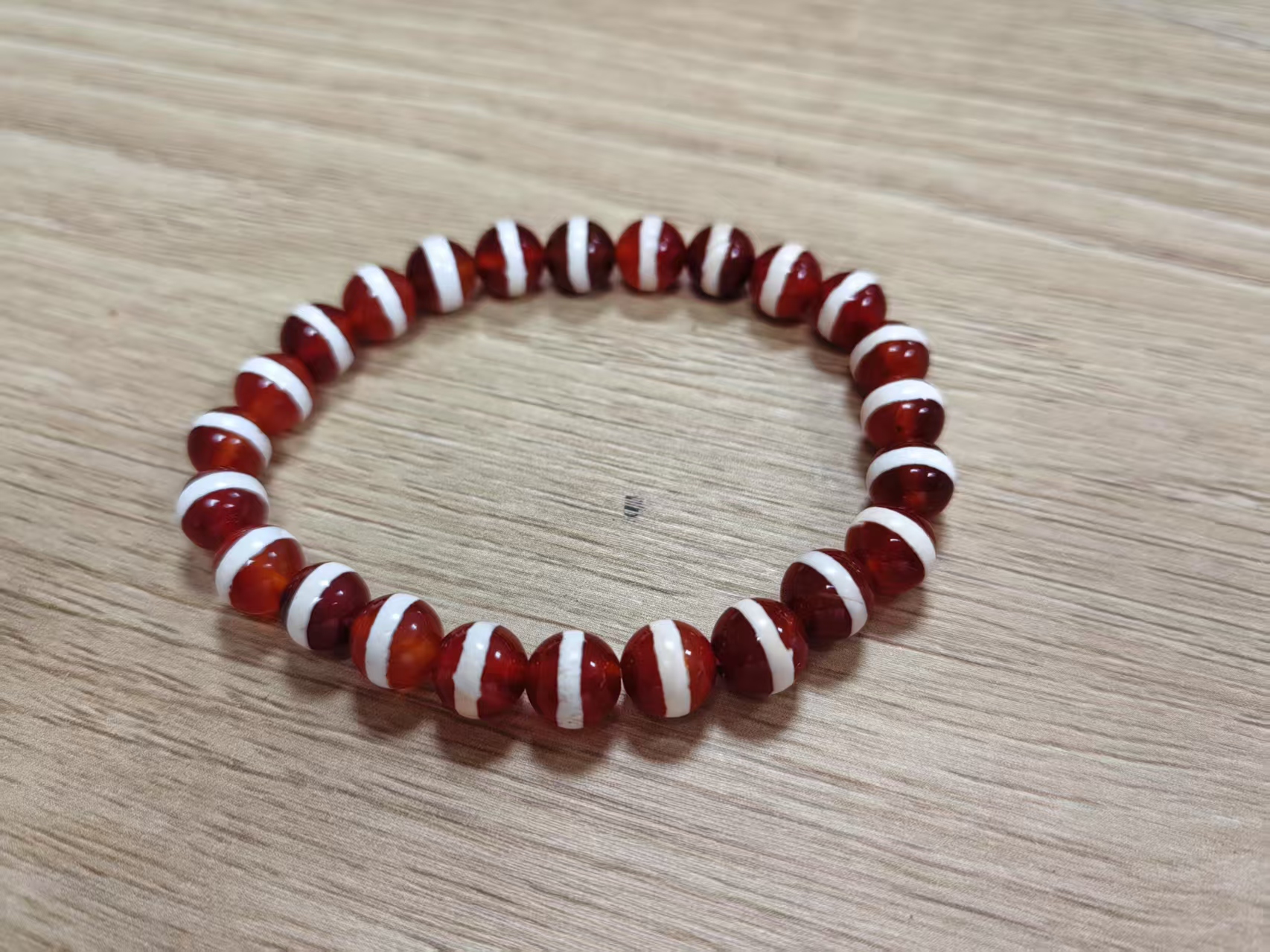 A1092【金汐】红肉一线素圈手串