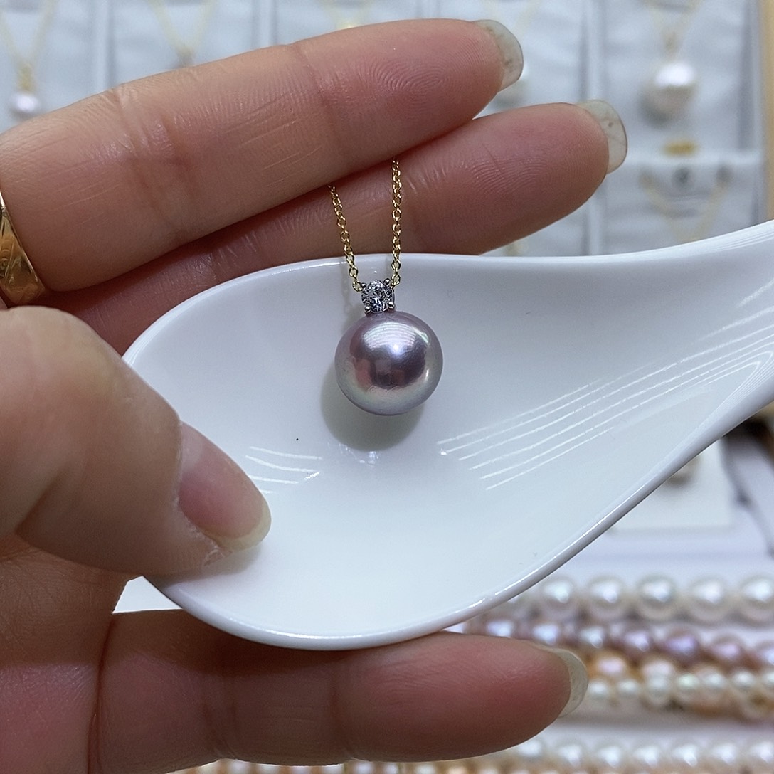 淡水珍珠吊坠(赠链)银S925镶嵌