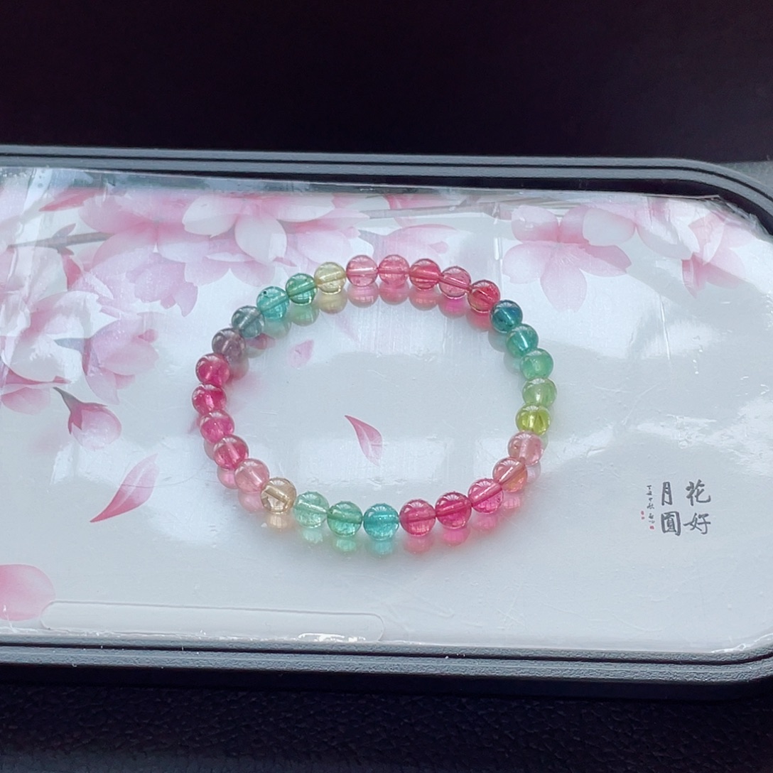 未镶嵌手链碧玺6.5mm左右