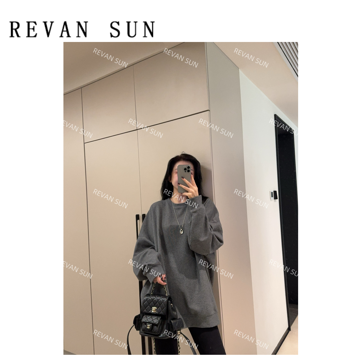 REVANSUN-大骨架穿搭 晓柠 圆领套头卫衣1770
