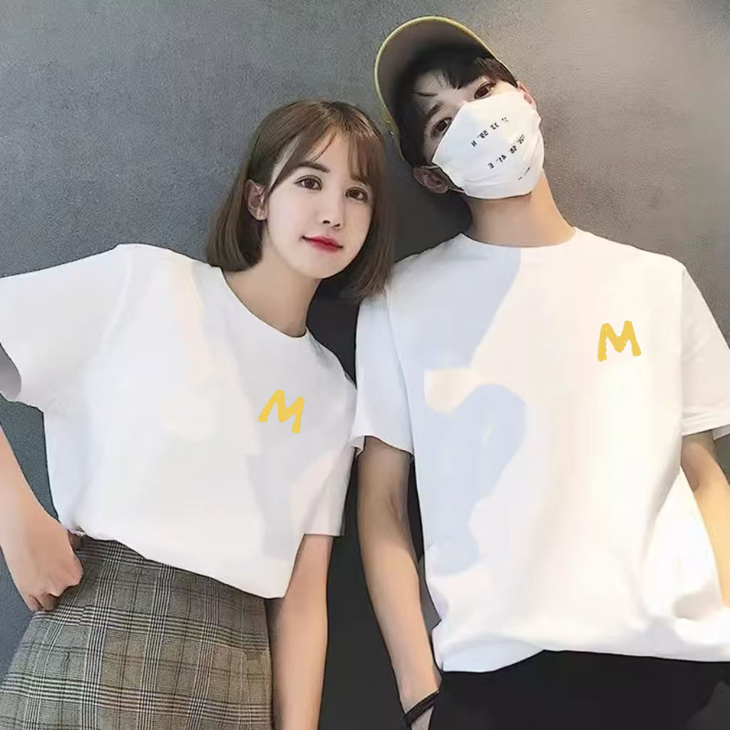 【重磅纯棉】M夏季网红男士t恤短袖圆领宽松休闲百搭情侣装运动潮流