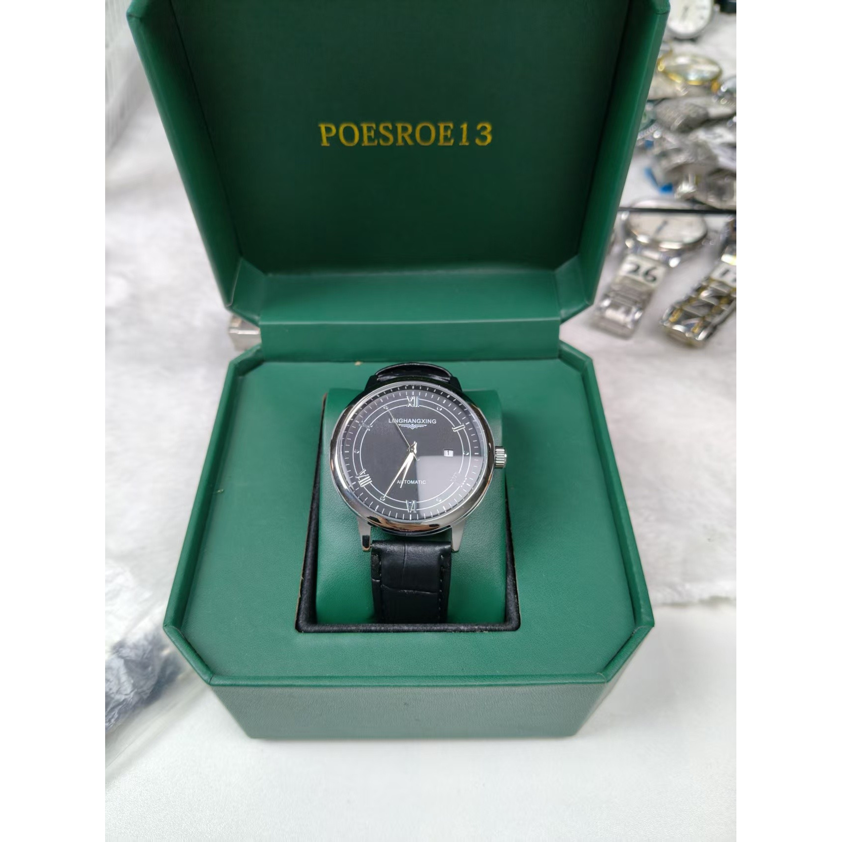 男款全自动机芯领航星男士镂空多功能夜光日历防水非机械表wing