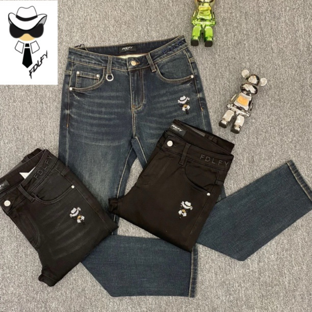【欧洲名店】2203正品老佛爷FDLFY秋冬厚款男士三色牛仔裤