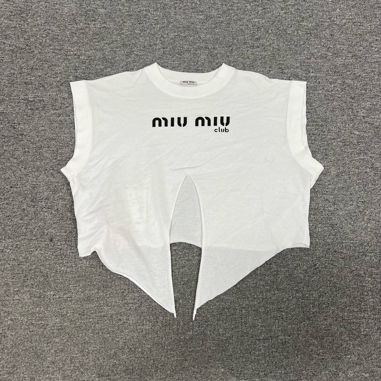 99新 MIU MIU/缪缪 缪缪 绑带短袖T恤 白色 S码 xs码