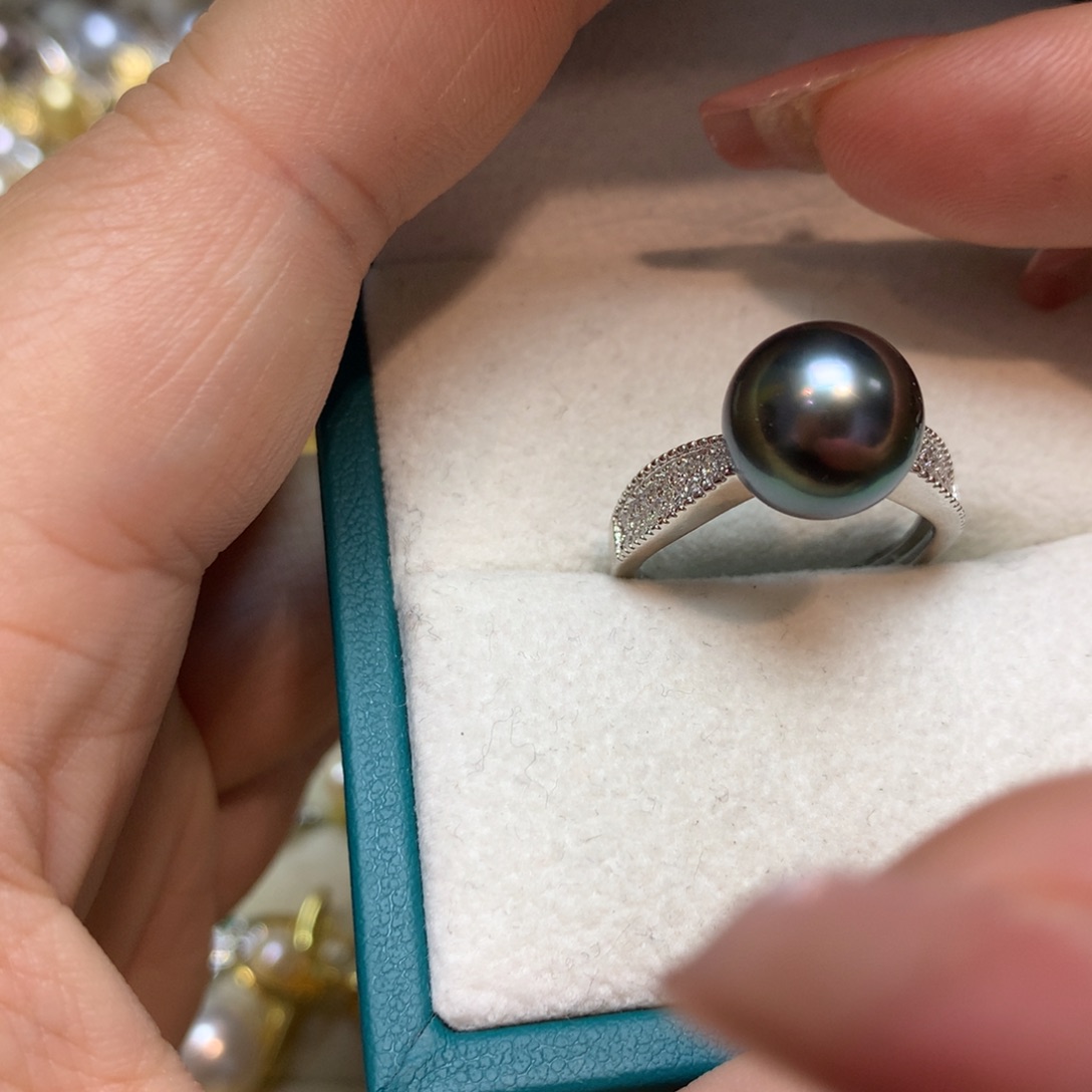 海水珍珠戒指银S925镶嵌