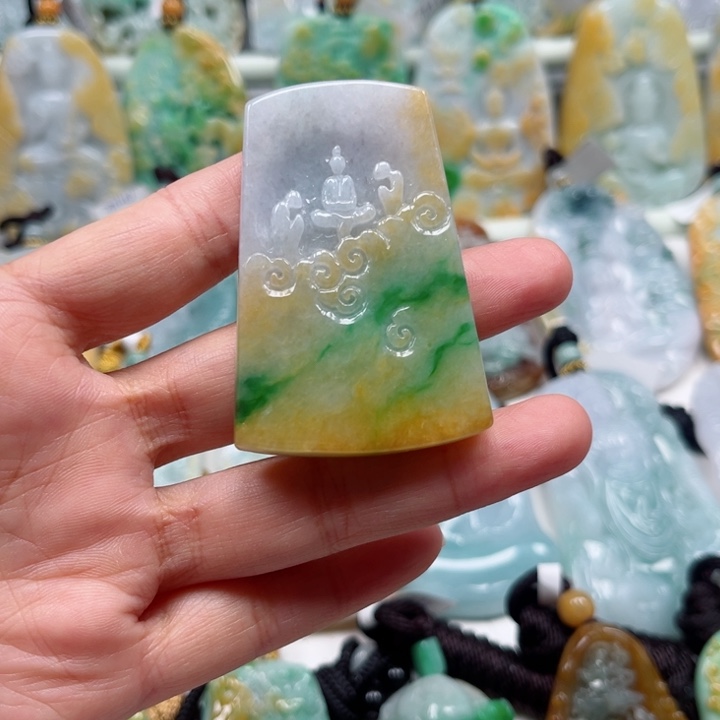 紫***盈翡翠未镶嵌吊坠(不含链)挂件