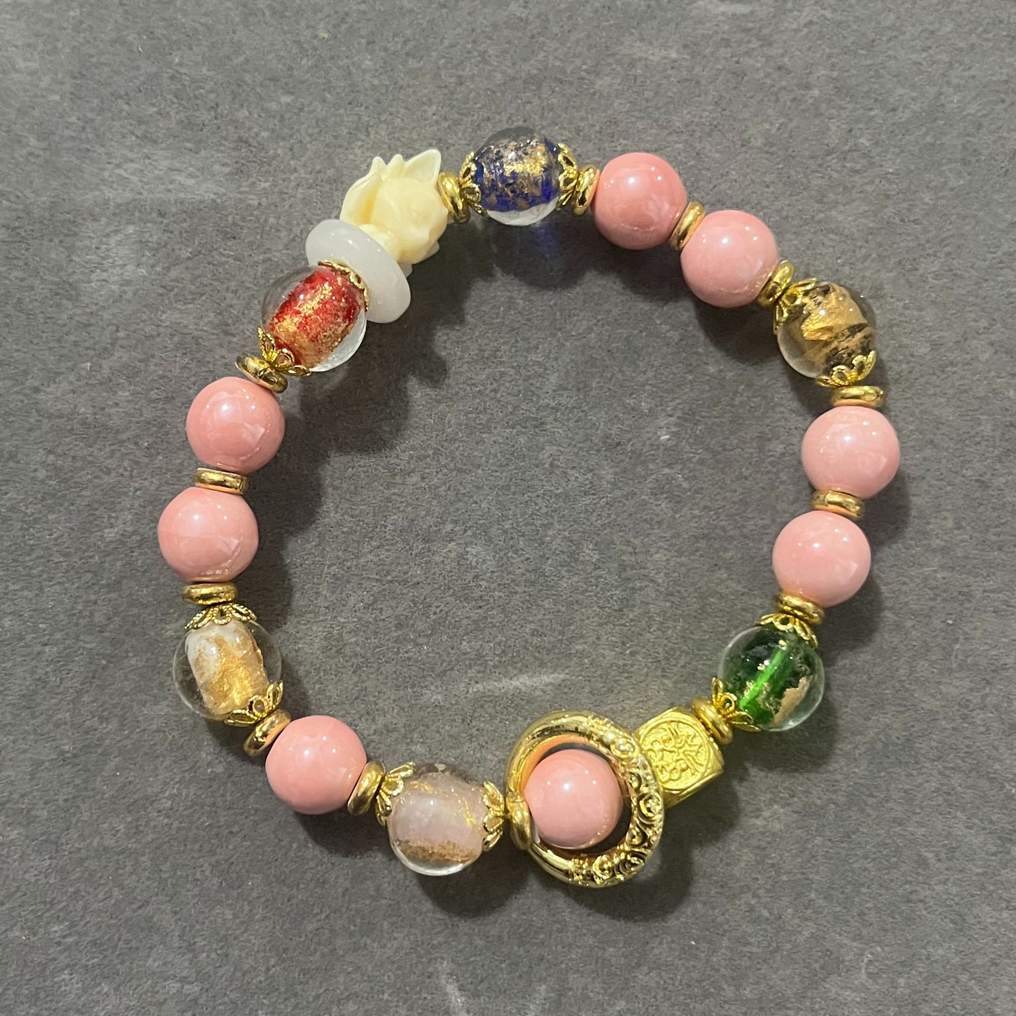 非金属玻璃手链 【卓美】香灰琉璃手链/条FL-3072