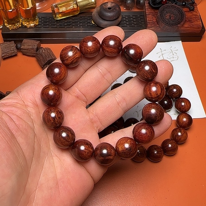 降真香其他海南红降1.5圆珠手串