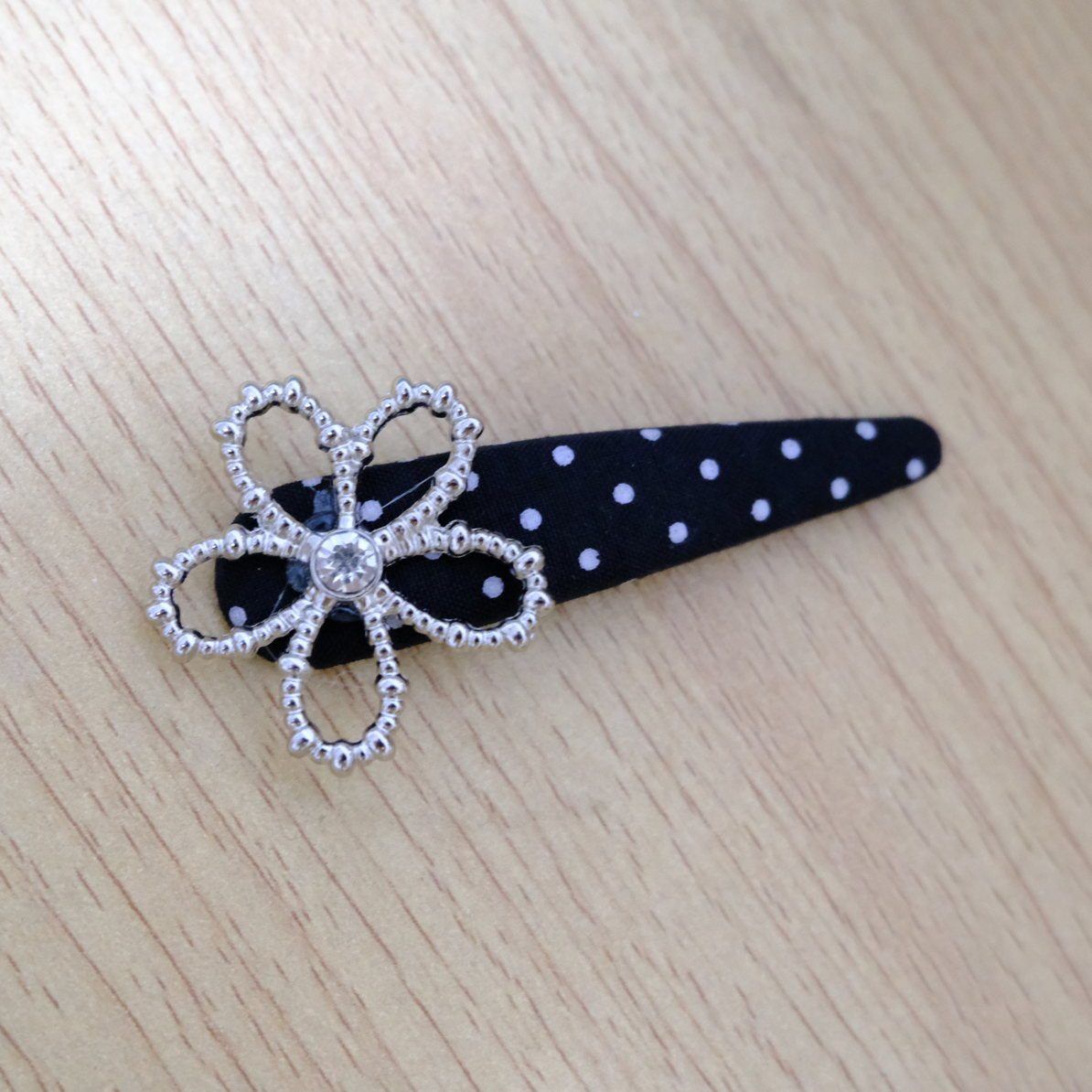 波点闪钻花朵发夹女前额侧边发卡刘海夹碎发边夹2025新款高端发饰