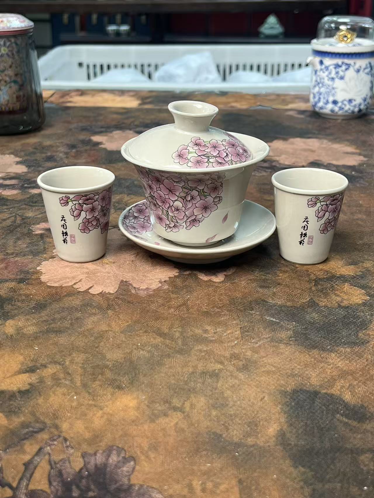 国色天香盖碗二杯茶具套装