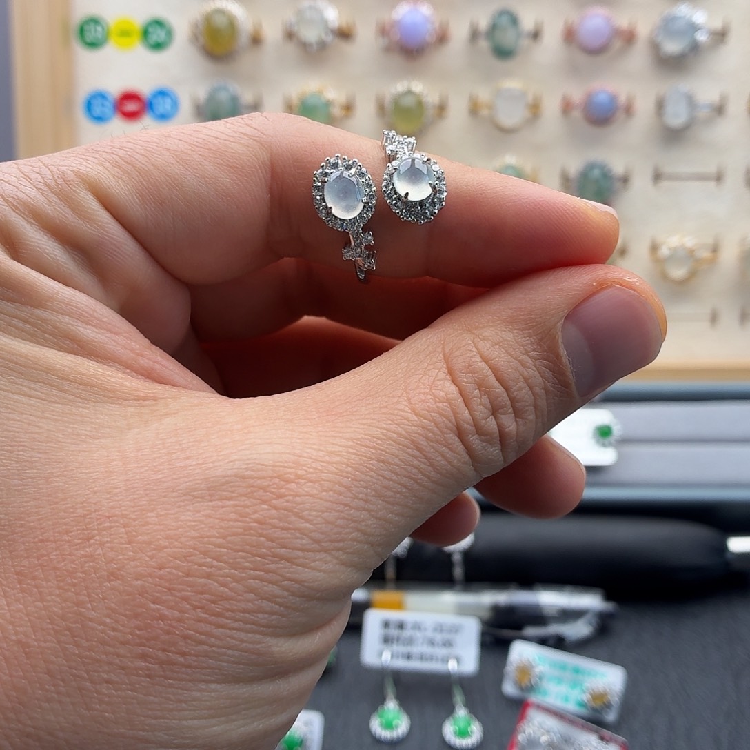 翡翠银S925镶嵌戒指