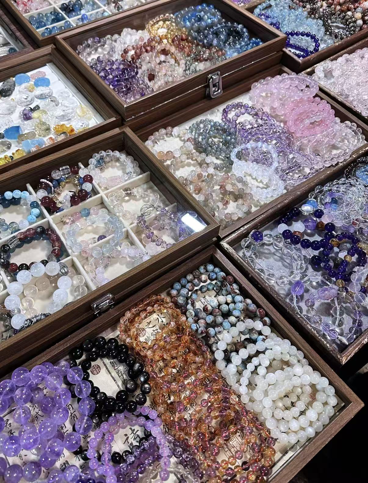 天然水晶手串可塘珠宝直播(3-50默认微瑕