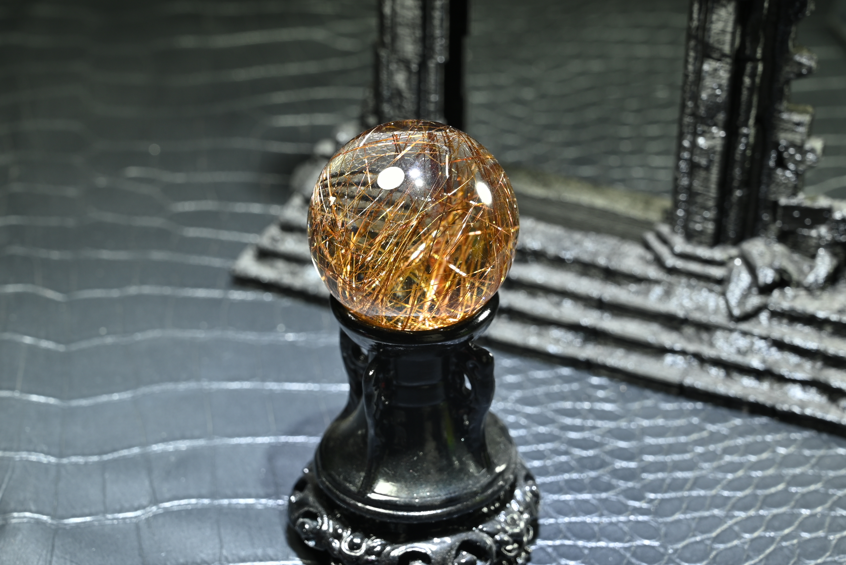 水晶珠宝半成品未镶嵌摆件 — 铜发净体天然水晶球 3.8cm