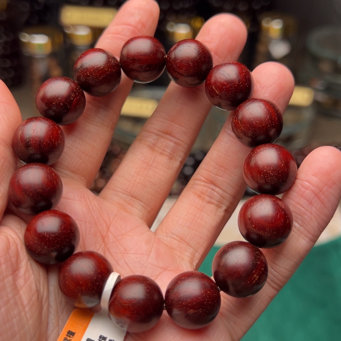 檀香紫檀（小叶紫檀）手串/手链1.5原汁原味多金星泥料