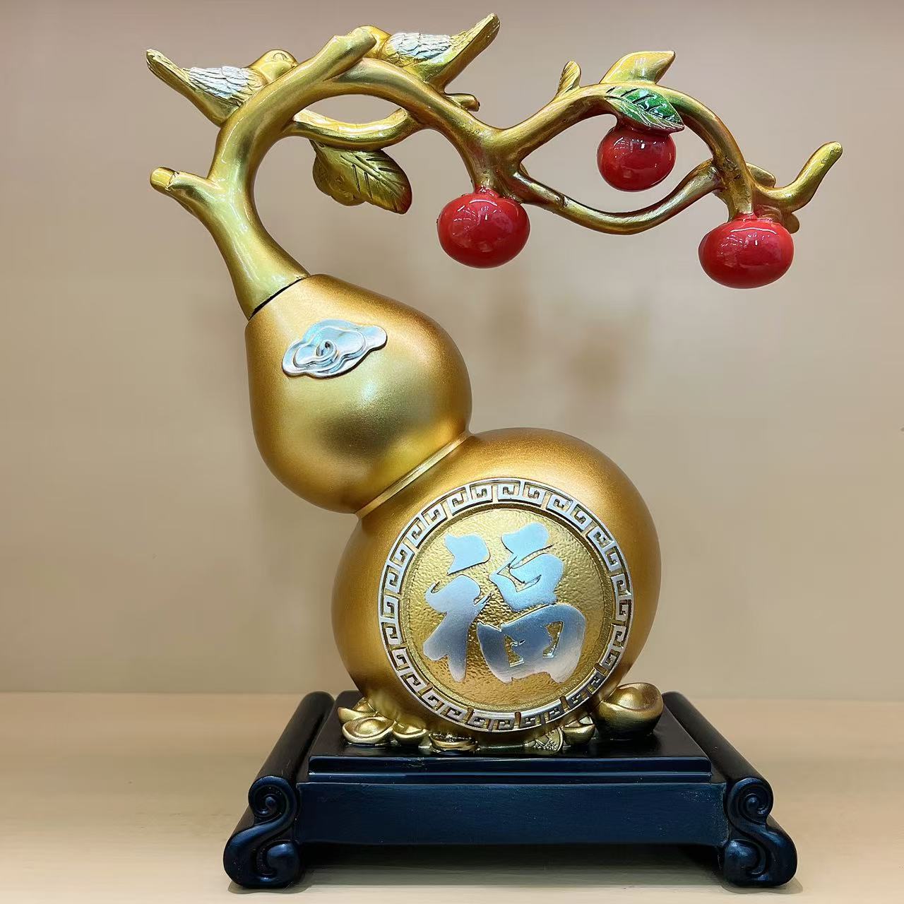 时迪馨新中式如意葫芦桌面玄关摆件创意客厅酒柜书房新房乔迁礼物