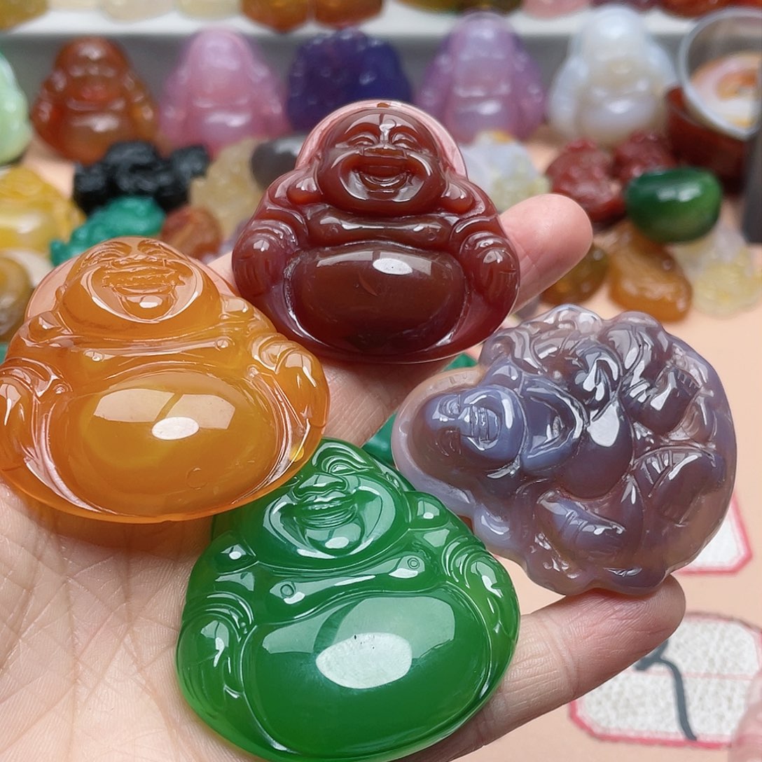 玛瑙/玉髓颈饰合金福*财