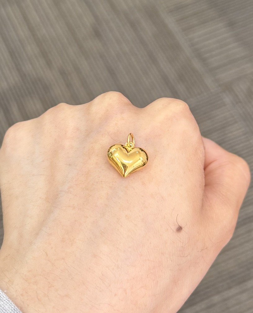 足金999 大版心尖尖吊坠
