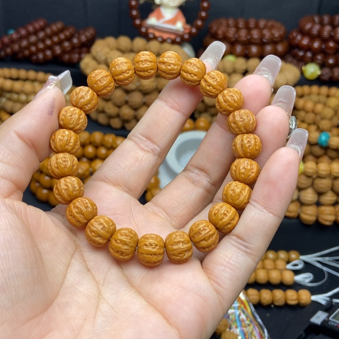 猴头核桃吊坠超***桃小肉筋八棱手串