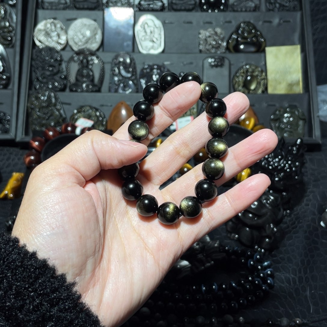 黑曜岩手链未镶嵌不****o