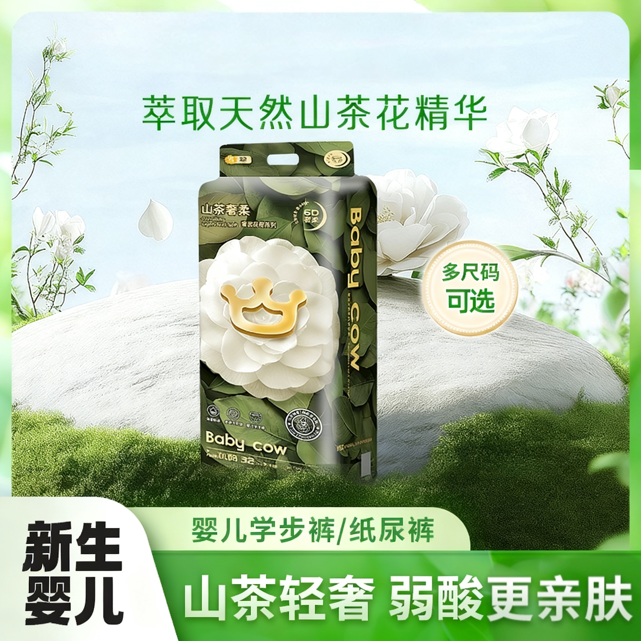 【正品破价】山茶花苞裤系列大吸量亲肤超薄透气婴儿纸尿裤拉拉裤