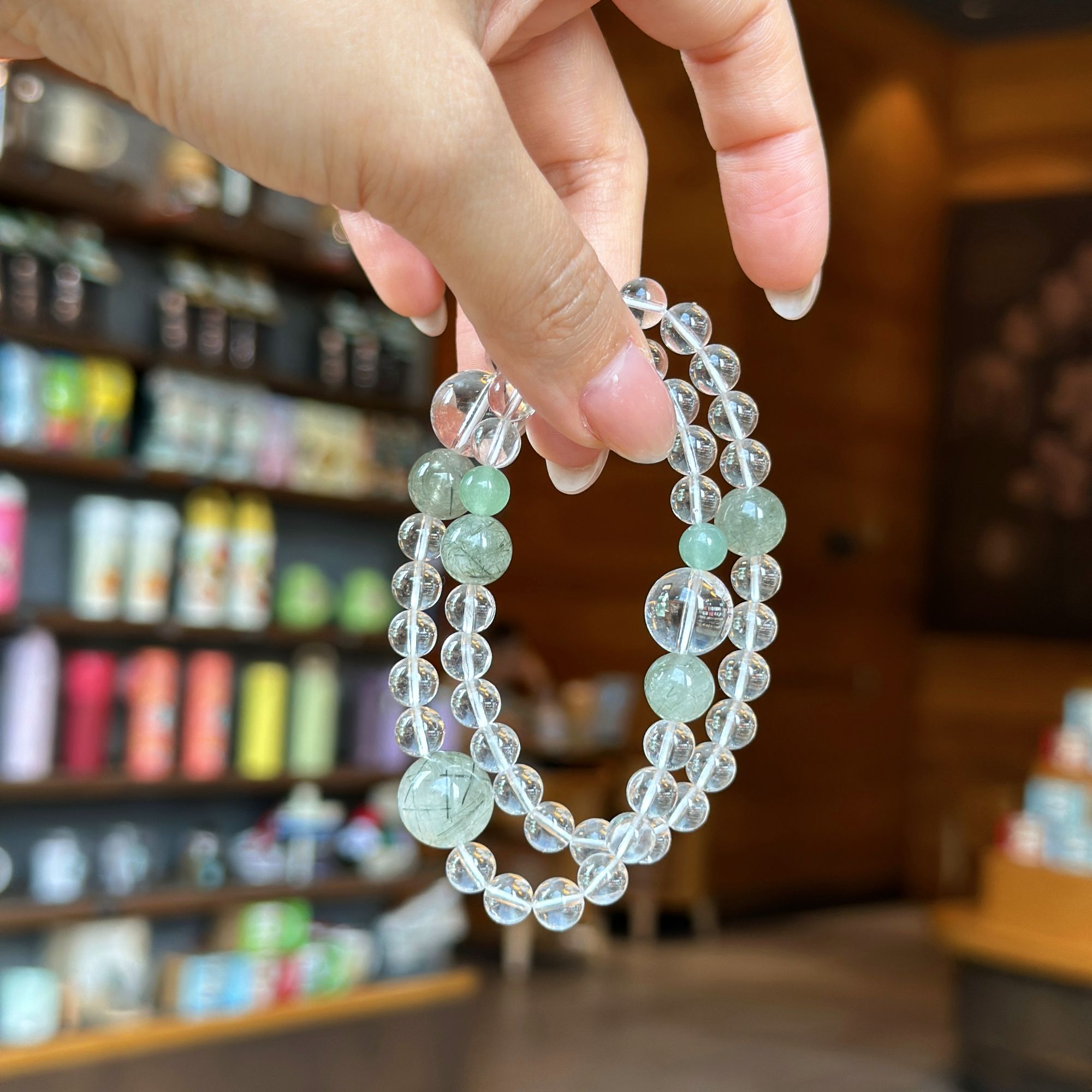 绿发晶白水晶天然水晶手串