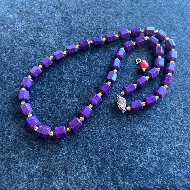 【世 · 舒】 丝绒紫六棱项链   多样性发货SJL-271