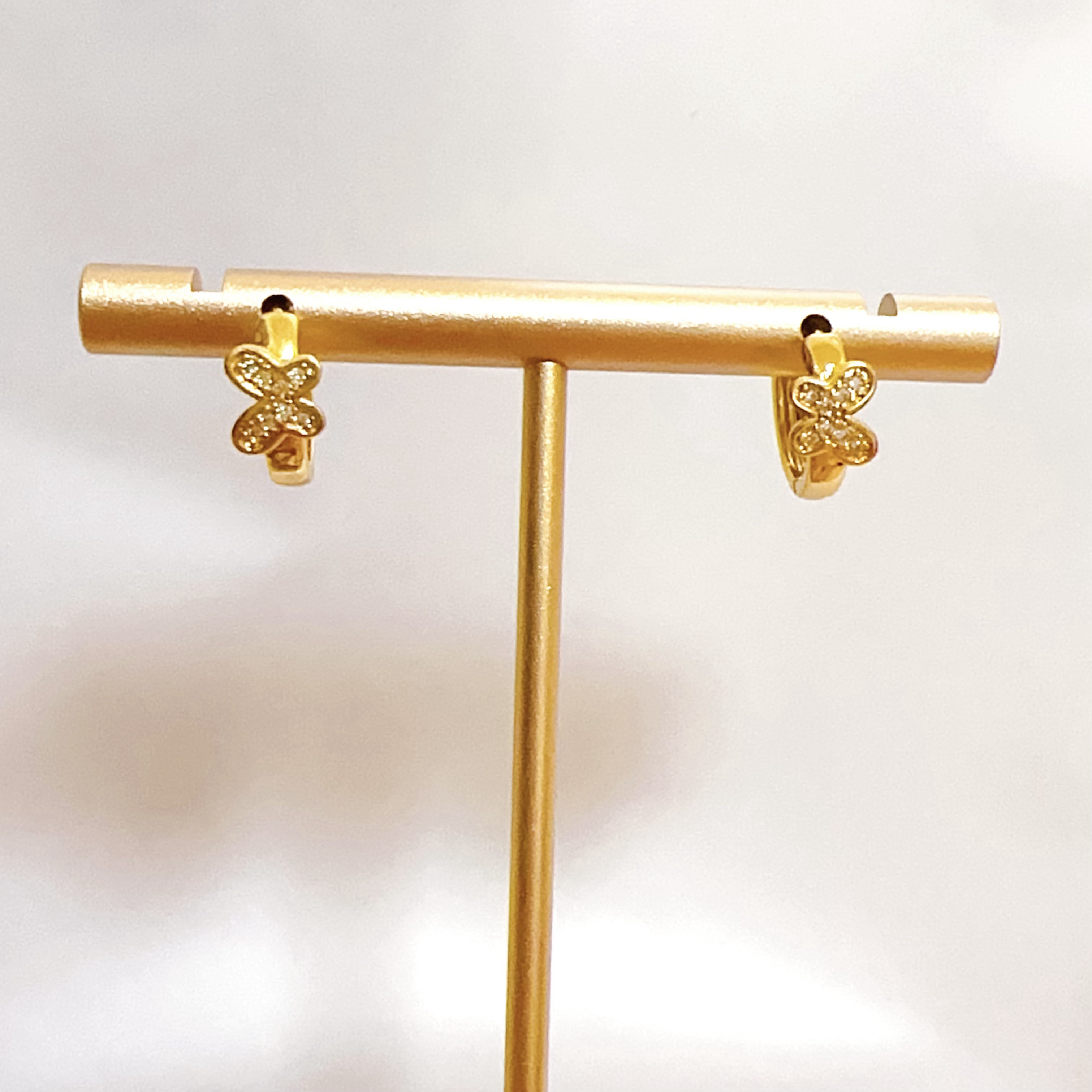 钛钢耳饰 【新款宝藏文创】精致蝴蝶仿钻耳扣 轻奢百搭时尚小众气质