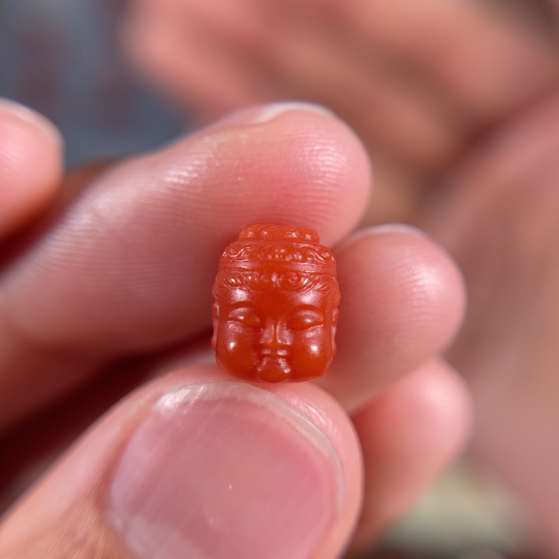 南红玛瑙大水沟满色爆肉宝宝观音8.8*7.4未镶嵌