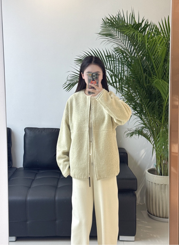 WIWH上衣｜『HQQ专属』绵羊毛圈圈毛肌理感百搭外套2E430