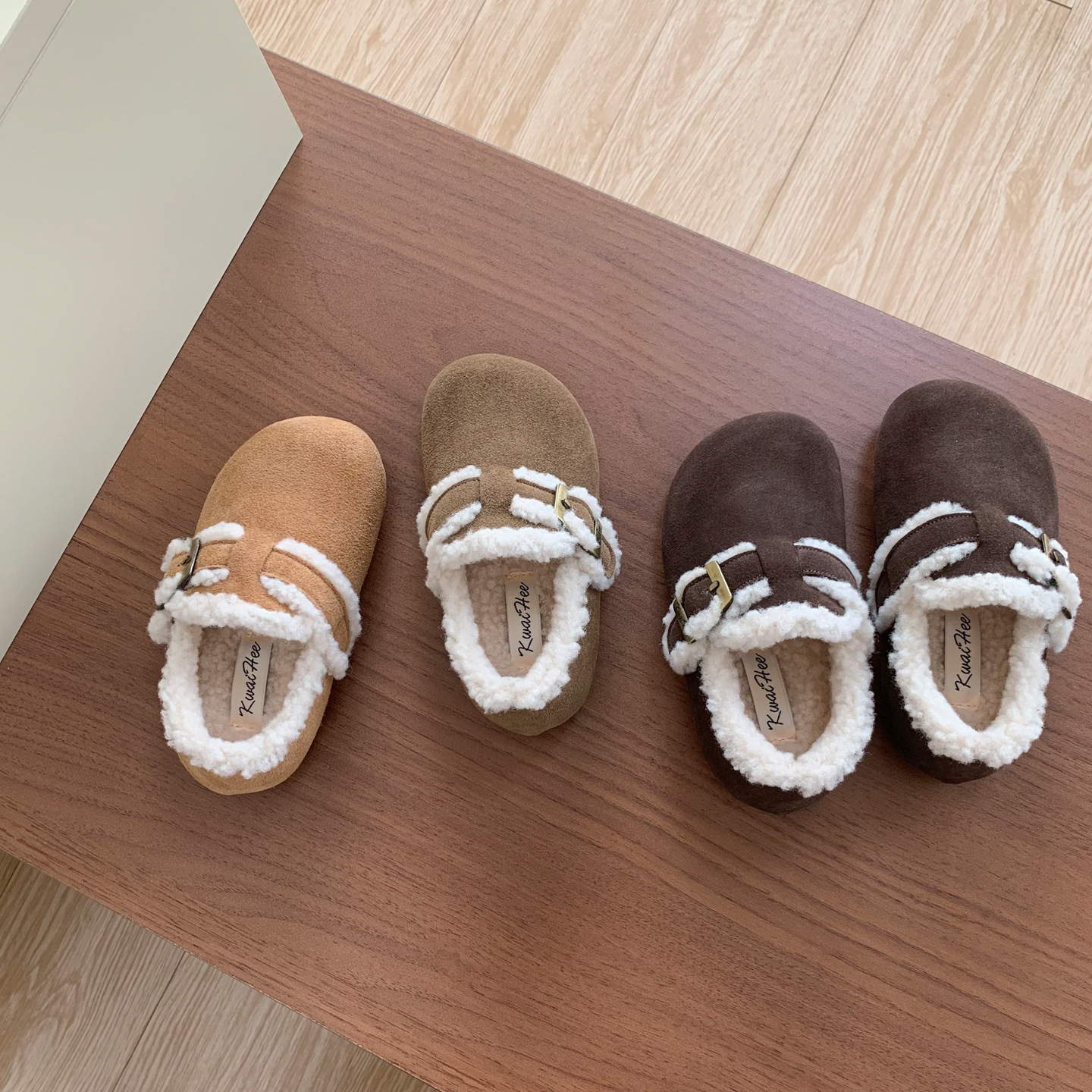 23-33码真皮儿童加绒保暖毛毛鞋男女宝宝勃肯鞋秋冬款广州手工鞋