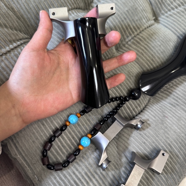 钛合金弓头水牛角手柄 圆头龙池头高货玩具送牛角手绳