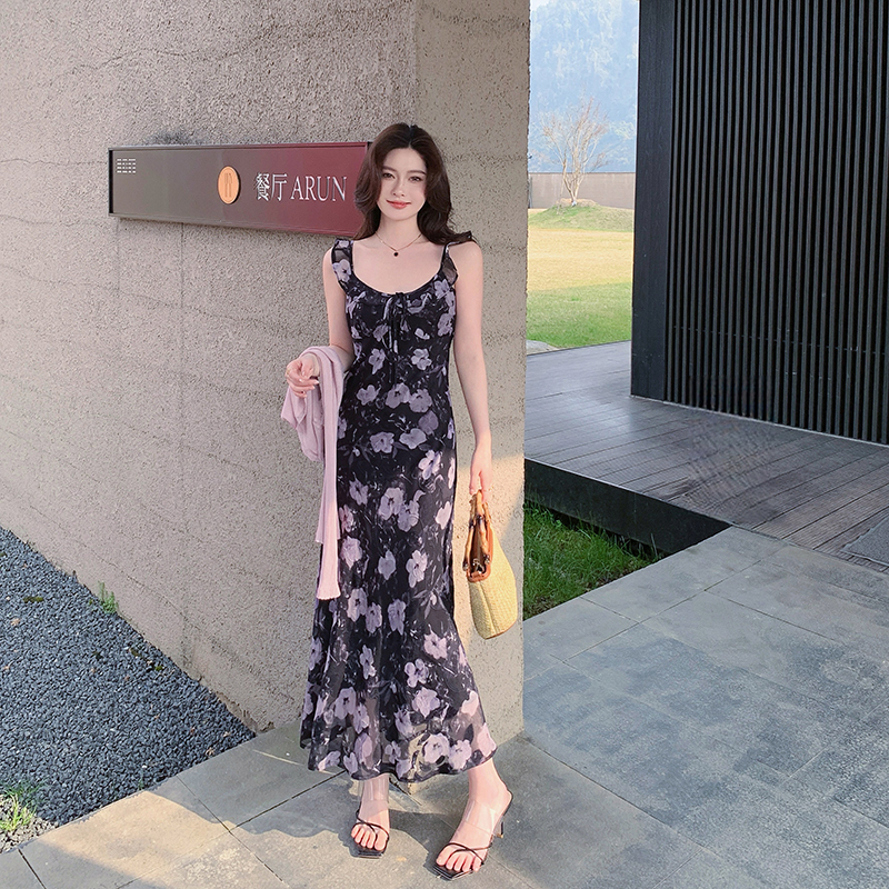 [59号 直播福利] 8/11-16周六 连衣裙吊带裙女气质荷叶边鱼尾长裙