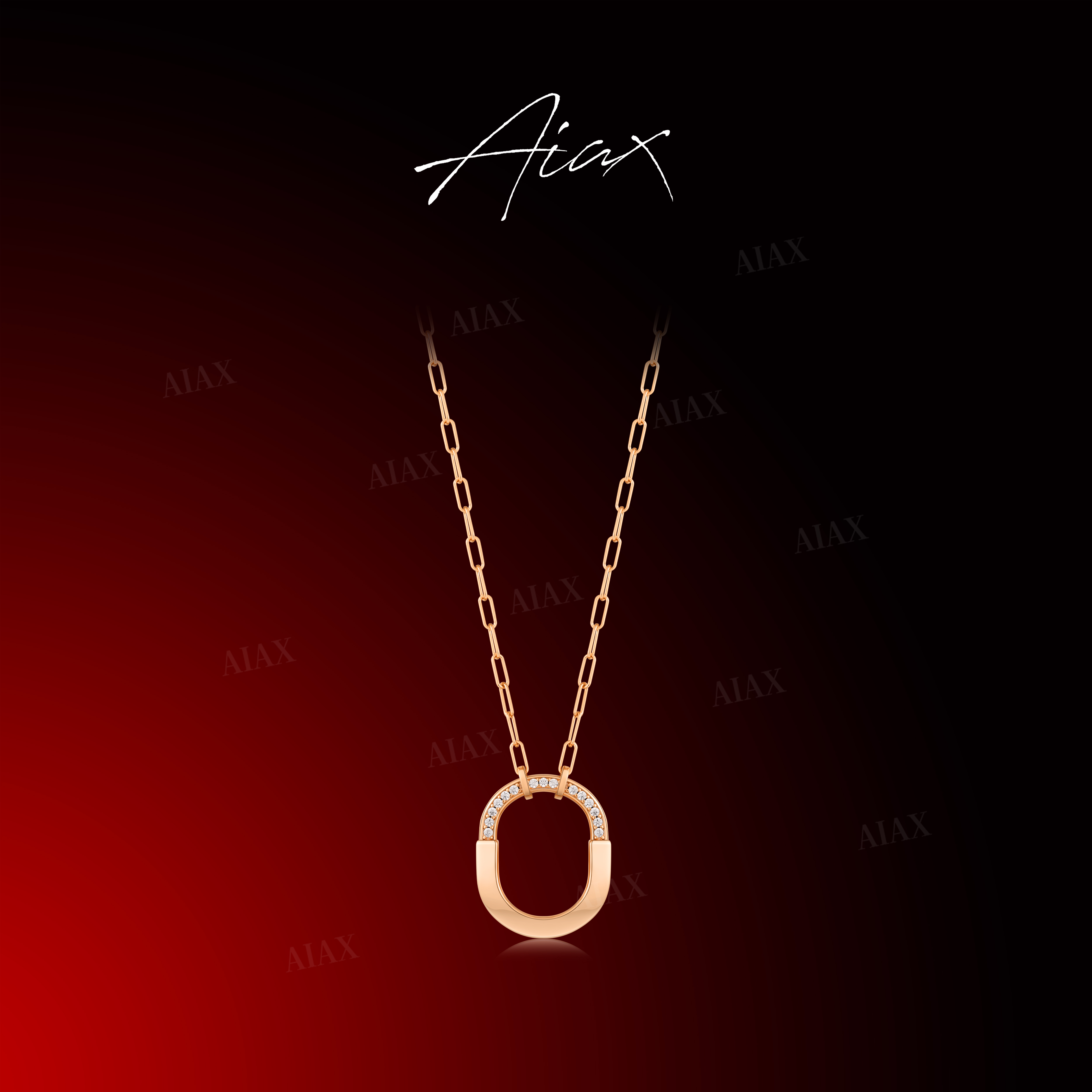 AIAX 镀K金小众首饰高级感轻奢极简锁形项链首饰女款TSJ9392