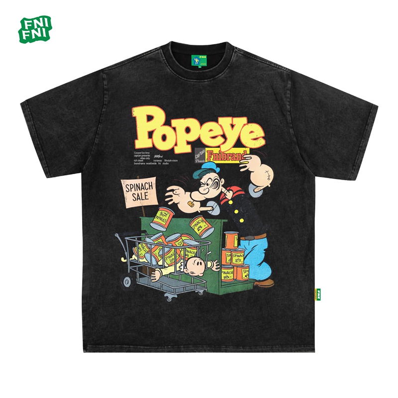 【才才专属】FNI绿标（大力水手）重磅纯棉男女同款t恤美式短袖新款
