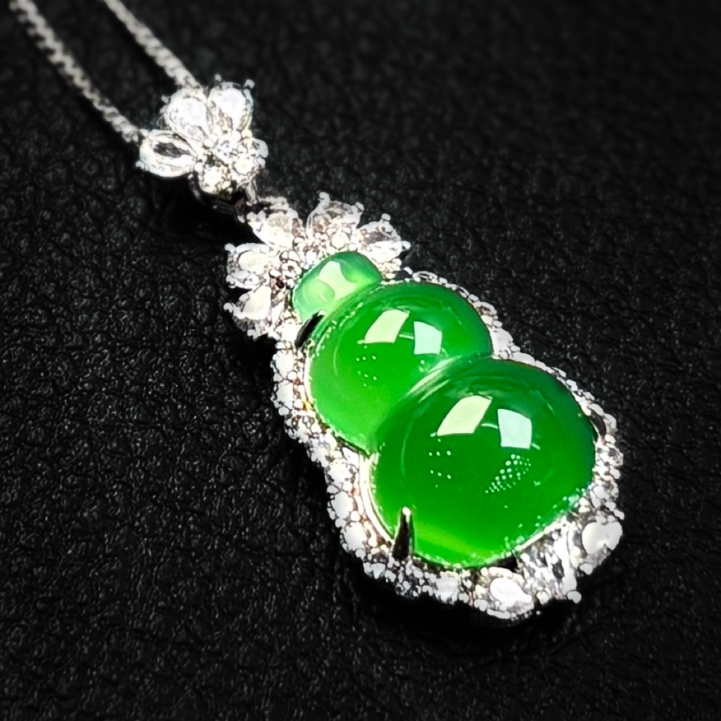 299524/天然玛瑙绿葫芦吊坠  多样性一件发