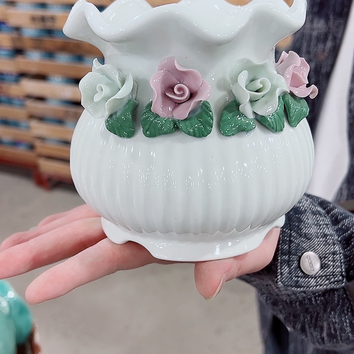 有孔，凑单福利满10元发货陶瓷多肉花盆！