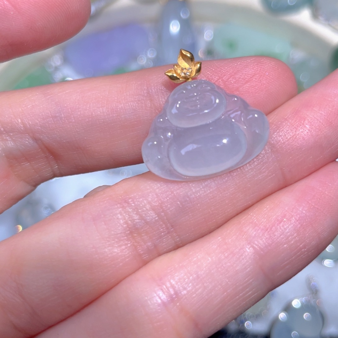 翡翠颈饰18K金镶嵌翡翠