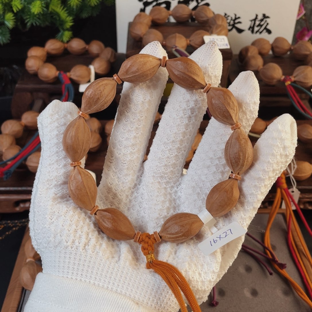 橄榄核手串原生态梅林铁核16*27