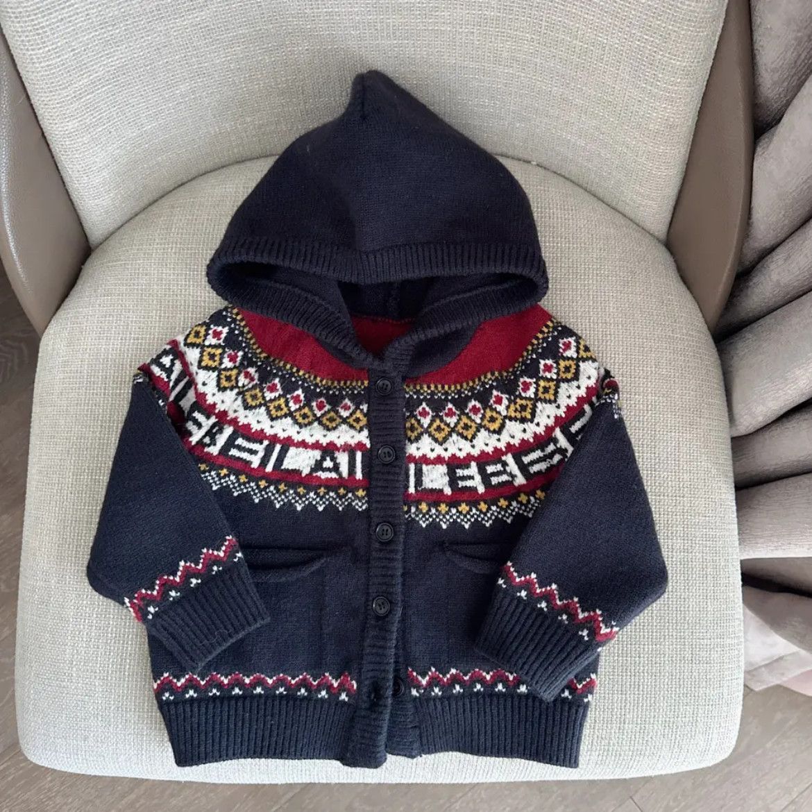 费尔岛男女童毛衣秋冬新款2025中小童复古针织开衫外套上衣打底潮