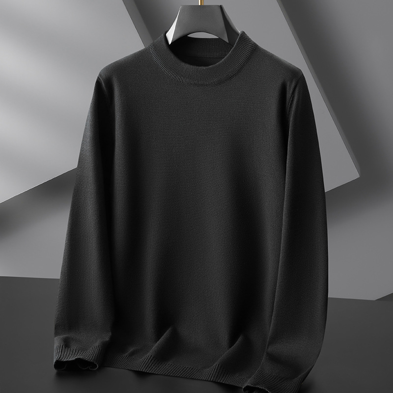 震浩大码秋季圆领长袖针织羊毛衫套头毛线衣