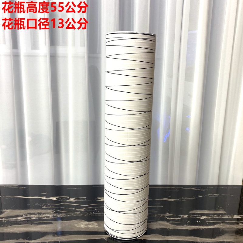 现代简约仿陶瓷花瓶客厅干花插花落地大花瓶仿真花专用花盆花瓶